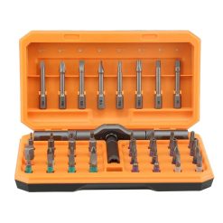 42-in-1 Magnetic Screwdriver Set with Detachable Ratchet Handle,Steel Bits for Various Screw Types,Portable Storage Case for DIY Repair and Assembly Tasks B