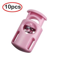10Pcs Plastic Spring Cord Locks,Plastic Cord Locks Single Hole Spring Toggle Stopper Cord Stops,Cord Lock for Drawstring, Paracord Toggle Stopper Clasp,Shoelaces, Drawstrings, Paracord, Bags,Black Pink