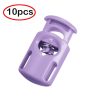 10Pcs Plastic Spring Cord Locks,Plastic Cord Locks Single Hole Spring Toggle Stopper Cord Stops,Cord Lock for Drawstring, Paracord Toggle Stopper Clasp,Shoelaces, Drawstrings, Paracord, Bags,Black Purple