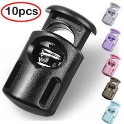 Alternative view of 10Pcs Plastic Spring Cord Locks,Plastic Cord Locks Single Hole Spring Toggle Stopper Cord Stops,Cord Lock for Drawstring, Paracord Toggle Stopper Clasp,Shoelaces, Drawstrings, Paracord, Bags,Black Z_Black-2PCS