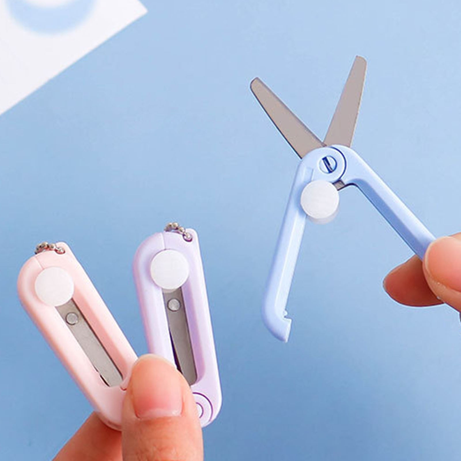 1 Pcs Mini Folding Scissors With Key Chain,1.85 Inch Keychain Scissors,Small Foldable Scissors,Portable Pocket Travel Scissors,Retractable Shears For Cutting, Scrapbooking, Crafting,(A,1.85x0.71 in) G 4 1 Pcs Mini Folding Scissors With Key Chain,1.85 Inch Keychain Scissors,Small Foldable Scissors,Portable Pocket Travel Scissors,Retractable Shears For Cutting, Scrapbooking, Crafting,(A,1.85x0.71 in) G - Image 4