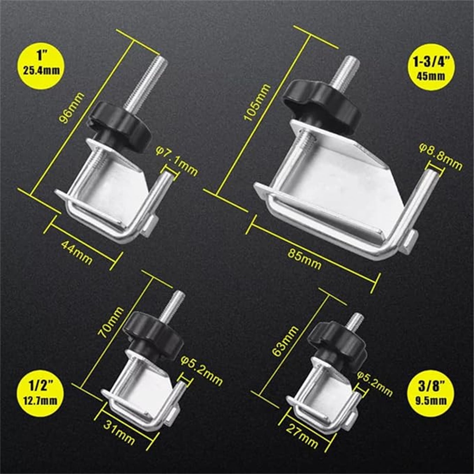 4PCS Fluid Line Hose Pinch Off Pliers Set,Fluid Line Hose Off Pinch Set Tool Hose Clamp Pliers Set 1-3/4" 1" 1/2" 3/8" for Fuel Radiator Heater Hose,Heavy-Duty Automotive Fluid Line Clamp Tool 2 4PCS Fluid Line Hose Pinch Off Pliers Set,Fluid Line Hose Off Pinch Set Tool Hose Clamp Pliers Set 1-3/4" 1" 1/2" 3/8" for Fuel Radiator Heater Hose,Heavy-Duty Automotive Fluid Line Clamp Tool - Image 2