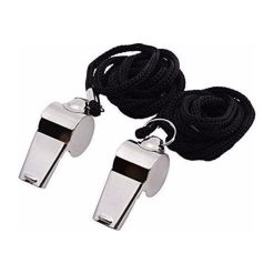Stainless Steel Metal Referee Whistle with Lanyard,Crisp Sound for Sports and escuela,Durable and Portable for Coaches and Referees,Includes 2 Whistles for Soccer and Basketball