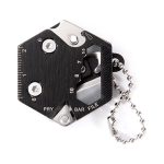 Hexagonal Multitool Keychain with Folding Cutter and Screwdriver Set