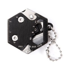 CCMAOLU Hexagonal Multitool Keychain,Portable Pocket Tool with Folding Cutter,Screwdriver Set,Bottle Opener for Outdoor Hiking,Camping,Emergency Seat Belt Cutter,Small Fashion Keychain Tool