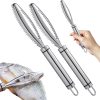 Fish Scales Scraping Tool, 2024 New Multifunction Stainless Steel Fish Scale Remover Fish Cleaning Kit, Premium Fish Descaler Sawtooth Fish Scaler Remover Kitchen Tool for Home 2PC
