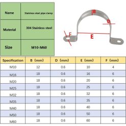 Alternative view of 10mm Stainless Steel U Tube Clamp Pipe Fastener (20 Pack)