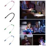 Rechargeable LED neck reading light with flexible arms