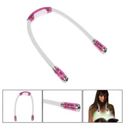 LED Neck Reading Light with Flexible Arms, Pink