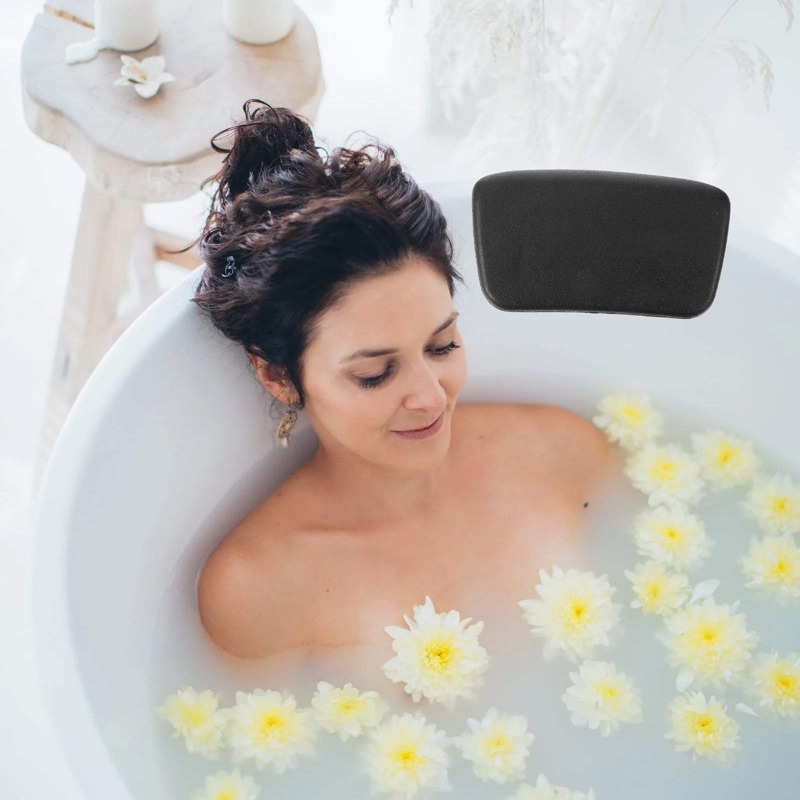 Bathtub Pillow Leather Black 29cm 5 Bathtub Pillow Leather Black 29cm - Image 5