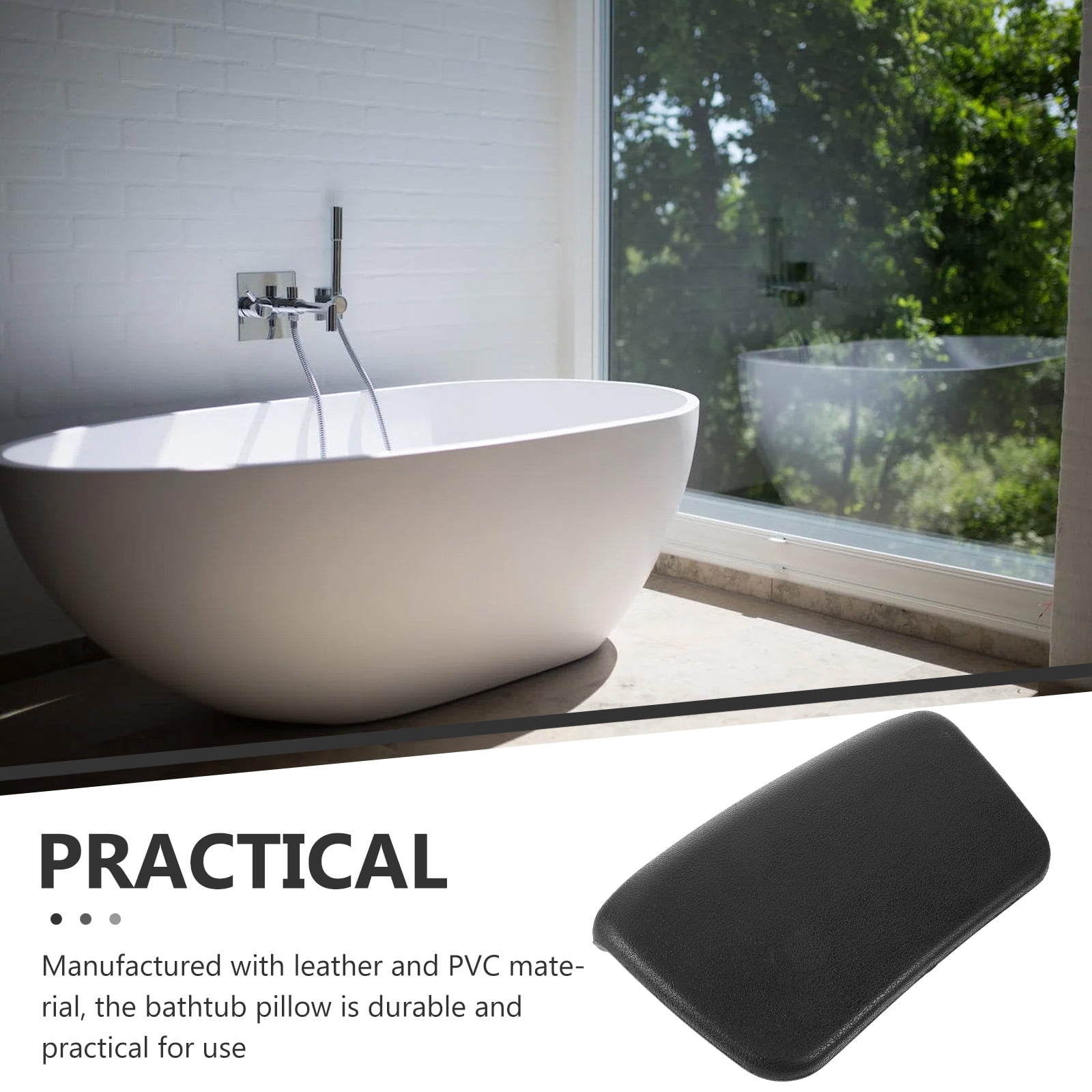 Bathtub Pillow Leather Black 29cm 7 Bathtub Pillow Leather Black 29cm - Image 7