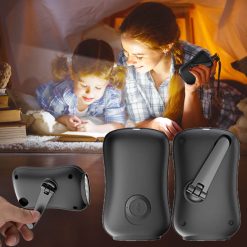 Alternative view of Hand crank LED flashlight for emergencies and camping