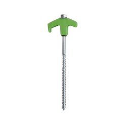 Screw-in tent stakes 8 inch, heavy-duty metal, 4-pack green