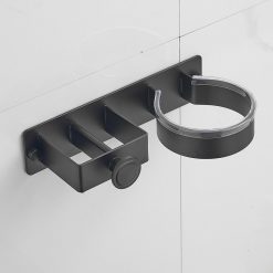 Alternative view of Hairdryer Holder Wall Mounted Hair Straightener Holder, Blow Dryer Holder, aluminum alloy Hair Tool Organizer for Straighteners, Hair Dryer, Brush, Curling Iron