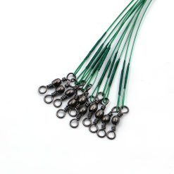 Alternative view of 30pcs Fishing Wire Leaders Heavy Duty Fishing Stainless Steel Wire Leaders High Strength Fishing Leaders with Swivels and Snaps Green