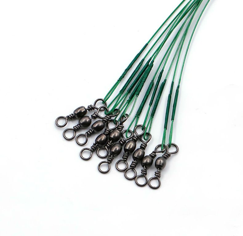 30pcs Fishing Wire Leaders Heavy Duty Fishing Stainless Steel Wire Leaders High Strength Fishing Leaders with Swivels and Snaps Green 2 30pcs Fishing Wire Leaders Heavy Duty Fishing Stainless Steel Wire Leaders High Strength Fishing Leaders with Swivels and Snaps Green - Image 2