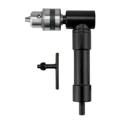 Drill Chuck Extension,  90 degree attachment Adapter With 3/8" Keyed Chuck 8mm Hex Shank Power Tool Accessory（10.8*15.5cm)