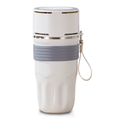 USB Heated & Cooling Smart Cup, Fast Cooling 0–10°C & Heating Up to 50°C, Portable Thermostatic Cold & Hot Cup, Car Office Travel Use, USB Powered Beverage Cooler & Warmer, Works with Power Bank & Car Charger,Grey