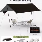 12SQM Sunshade Camping Set with Folding Table and 2 Moon Chairs