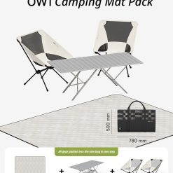 Black Ground Mat Version-Ground Mat+Folding Table+2 Moon Chairs