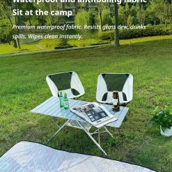 V1221 BLACK GROUND MAT VERSION GROUND MAT FOLDING TABLE 2 MOON CHAIRS 04