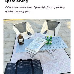 V1221 BLACK GROUND MAT VERSION GROUND MAT FOLDING TABLE 2 MOON CHAIRS 07