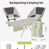 Outdoor Camping Set with Backpack Table and 2 Moon Chairs