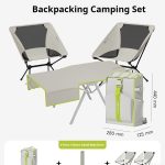 Outdoor Camping Set with Backpack Table and 2 Moon Chairs