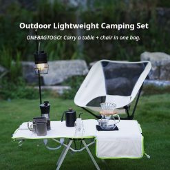 Alternative view of Green 4-Piece Set-Bag+Aluminum Table Frame+2 Moon Chairs