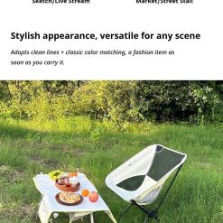 V1221 GREEN 4 PIECE SET BAG ALUMINUM TABLE FRAME 2 MOON CHAIRS 10