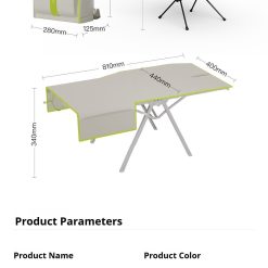 V1221 GREEN 4 PIECE SET BAG ALUMINUM TABLE FRAME 2 MOON CHAIRS 12