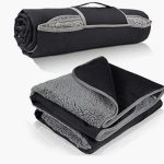 Outdoor camping blanket 150x200cm black