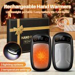 Rechargeable hand warmer with COB LED light and magnetic design