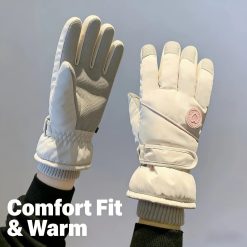 Women's Winter Thick Warm Gloves｜Windproof, Anti-Slip, Touchscreen, Suitable for Skiing, Cycling, and Electric Scooters.beige