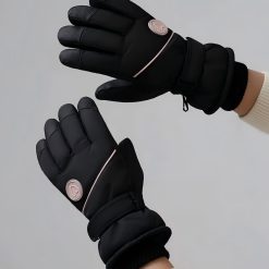 Women's Winter Thick Warm Gloves｜Windproof, Anti-Slip, Touchscreen, Suitable for Skiing, Cycling, and Electric Scooters(BLACK)