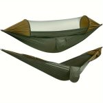 Outdoor Hammock with Sun Protection and Detachable Mosquito Net