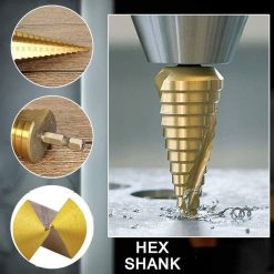 Step Drills Double Groove Countersink Drill High Speed Steel Cone Drill for Steel Wood, Plastic, Brass, Aluminum 3 pcs 7 V1237 ZY 203 0329 202602050115 02
