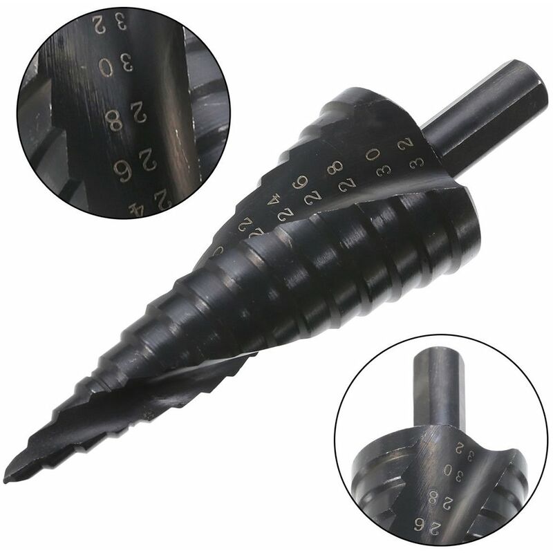 HSS Step Drill Conical Metal Drill Bit 4-32mm for Screwdriver on Steel Wood Plastic 3 HSS Step Drill Conical Metal Drill Bit 4-32mm for Screwdriver on Steel Wood Plastic - Image 3