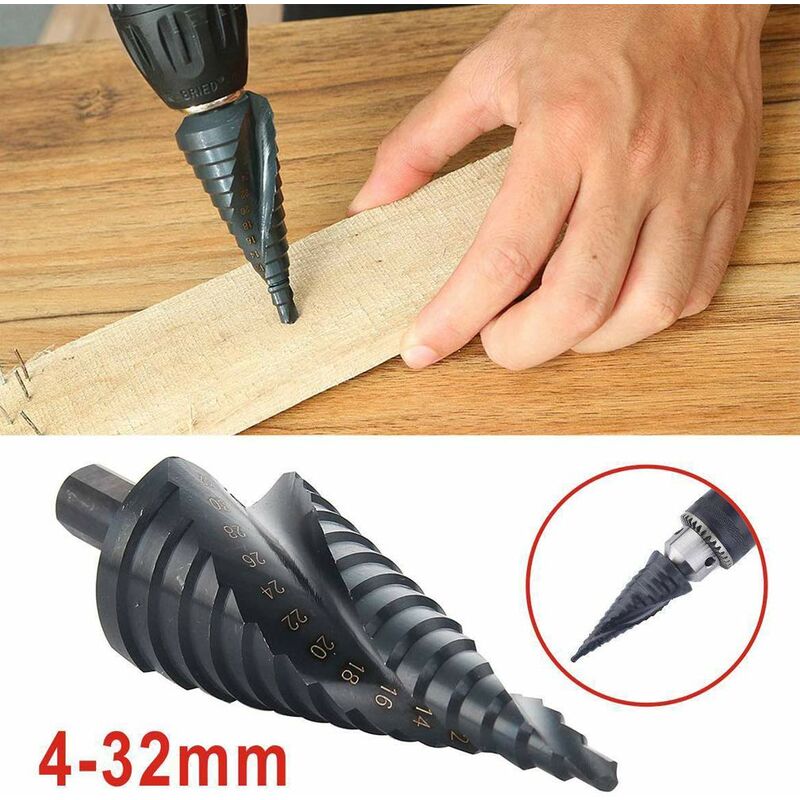 HSS Step Drill Conical Metal Drill Bit 4-32mm for Screwdriver on Steel Wood Plastic 4 HSS Step Drill Conical Metal Drill Bit 4-32mm for Screwdriver on Steel Wood Plastic - Image 4