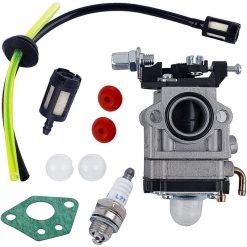 Carburetor Brushcutter 52cc 49cc 43cc Carburetor Carburetor Kit with Gasket, Hose, Spark Plug and Fuel Filter, by DEBUNS