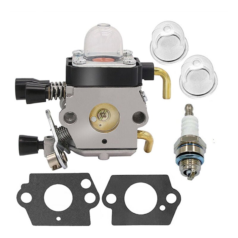 Carburetor for Stihl FS38 FS45 FS46 FS55 FS55r FS55rc FS74 FS75 FS80 FS85 KM55 HL45 KM55r, Lawn Mower Carburetor with Gaskets, Primer Bulbs and Spark Plugs 1 Carburetor for Stihl FS38 FS45 FS46 FS55 FS55r FS55rc FS74 FS75 FS80 FS85 KM55 HL45 KM55r, Lawn Mower Carburetor with Gaskets, Primer Bulbs and Spark Plugs