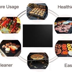 Alternative view of 6-Pack Non Stick Grill Mat Oven Mat Baking Mat, 40x33cm, Black