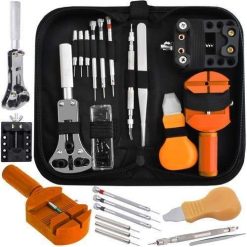13-piece watch repair tool kit with case opener
