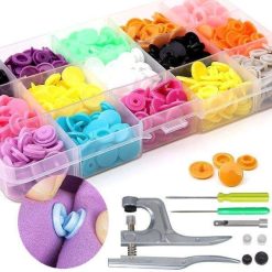 Plastic Snap Fasteners Pliers Kit with 150 Snaps