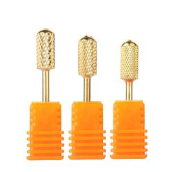 Electric file bits, carbide, 3 sizes, gold finish
