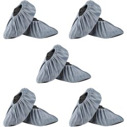 5 Pair Grey Adult Overshoe Covers, EU 37 to 43