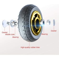 Alternative view of 1 Pack Universal Rubber Swivel Caster Wheel with Plate for Trolley Replacement, 3in