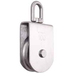 M100 Single Pulley Roller 304 Stainless Steel Heavy Duty Swivel Lifting Rope Block, 1000kg Load