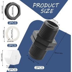 Alternative view of Overflow Tank Bulkhead Nipple with Gasket for 1000 Liter Rain Tank, 25mm 0.75 Inch