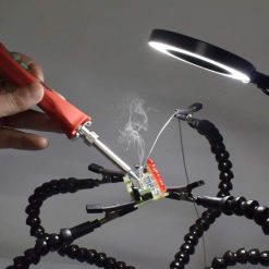 Alternative view of Helping Hands Soldering Third Hand PCB Holder with 5 Flexible Arms and 3 Adjustable Light Settings Magnifying Lamp